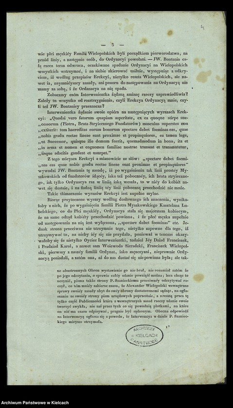 image.from.collection.number "Mapy genealogiczne Myszkowskich, Wielopolskich, wraz z opisem początku Ordynacji"