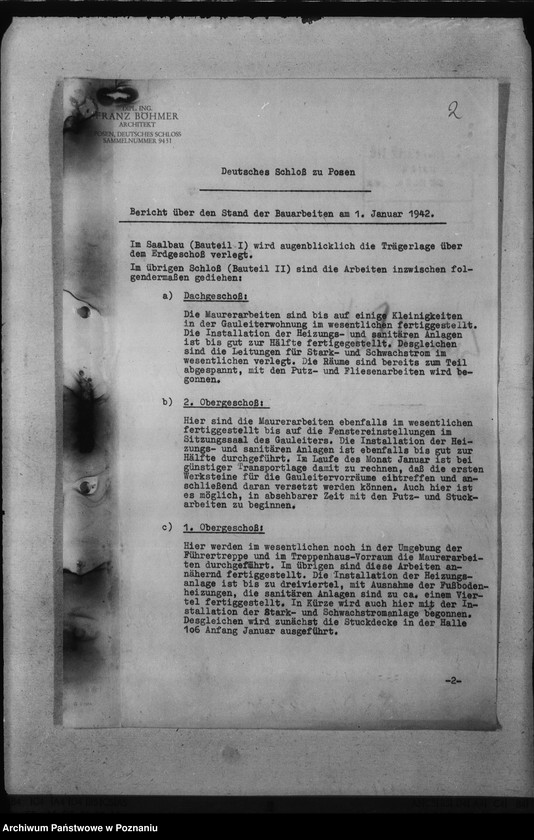 Obraz 6 z jednostki "Sprawozdania ze stanu robót przy przebudowie zamku w Poznaniu"