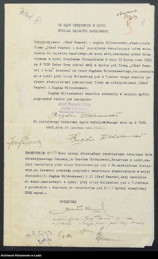 Obraz 11 z jednostki "Józef Psarski i S-ka- zakład ogrodniczy"