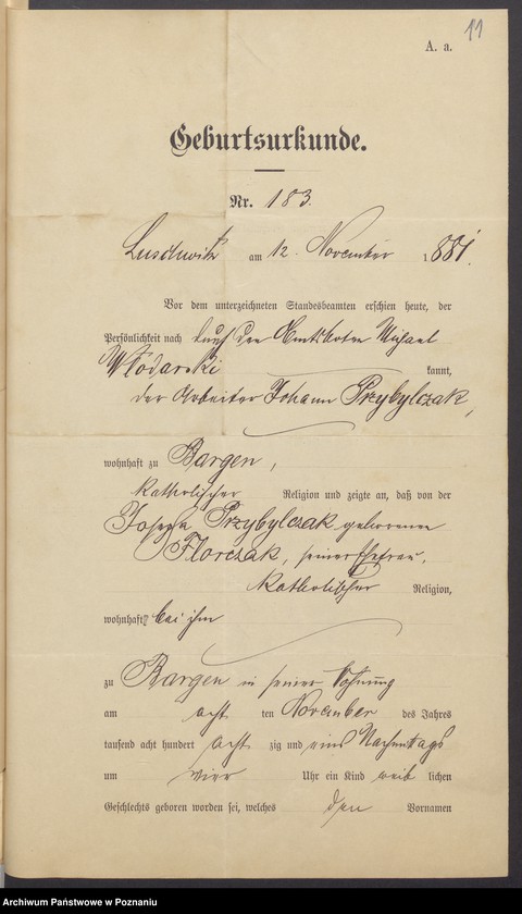 Obraz 13 z jednostki "Die von den Verlobten beigebrachten Urkunden zur Eheschliessung pro 1900"