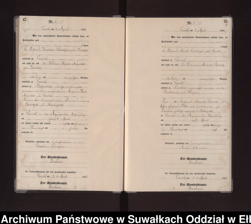 image.from.unit.number "Sterbe-Neben-Register des Königlichen Preussischen Standes-Amtes Gneist Kreis Loetzen"