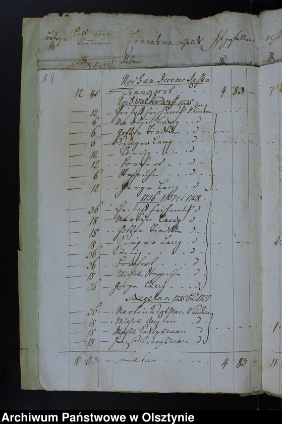 image.from.unit.number "Jahr Kirchen Rechnung der Waltersdorfschen Kirche aller Einnahme und Ausgabe wie auch Bau-Rechnung"