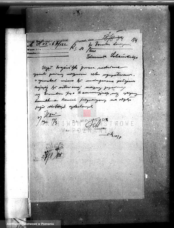 image.from.unit.number "Zatwierdzenie zakładu przemysłowego /młyna/ w Borku, pow. krotoszyński własność E. Sobańskiego"