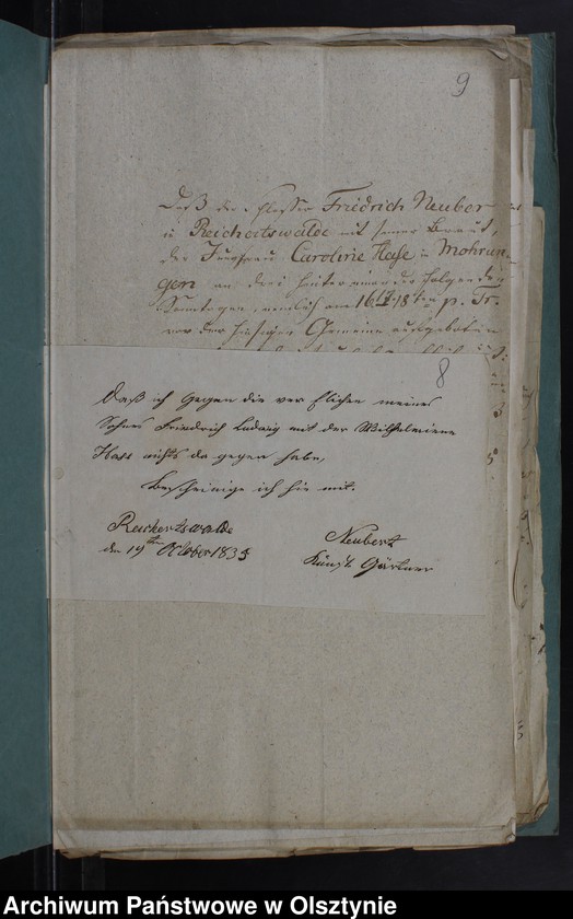 image.from.unit.number "Proclamations-Atteste und gerichtl. Heirats-Consense zu Copulationen im Kirchspiel Mohrungen"