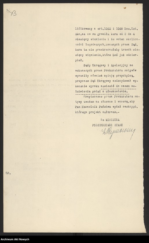 image.from.unit.number "Ułaskawienia z b. Kongresówki - uwzględnione, dotyczące: gorzelnictwa, kradzieży, usuwania sublokatorów, pobicia, zabójstw, przemytu, łapownictwa, fałszerstwa"