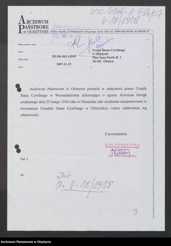 image.from.unit.number "Akta zbiorcze urodzeń z 1918 roku"