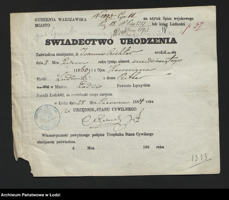 Obraz 20 z jednostki "[Aneksy od nr 1313 do nr 1335]"