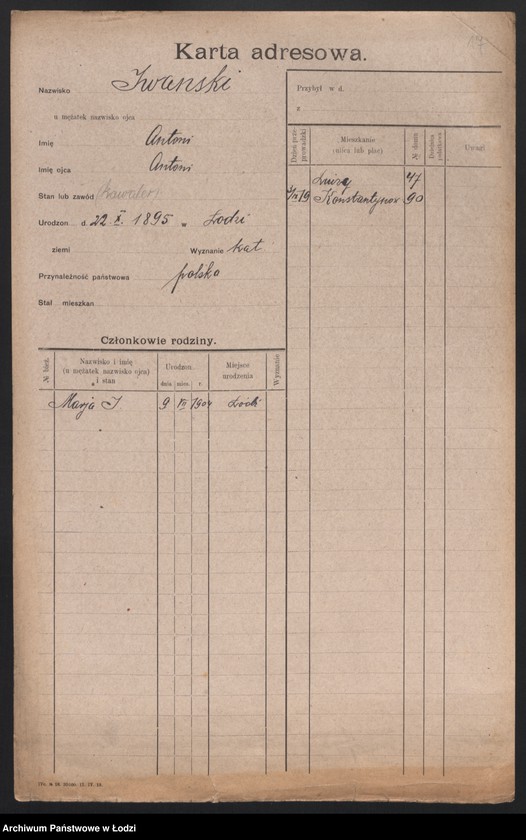 Obraz 19 z jednostki "[Spis ludności Łodzi] Iwanowicz - Izydorowicz"