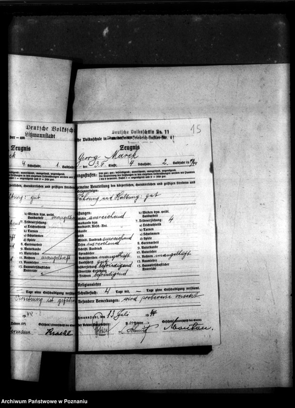 Obraz 19 z jednostki "[Akta personalne wychowanka Georga Marka, ur. 23 X 1930]."