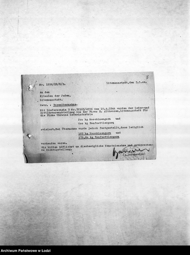 Obraz 6 z jednostki "Arbeitsressort [Produkcja i zapotrzebowanie materiałów dla resortów pracy]"