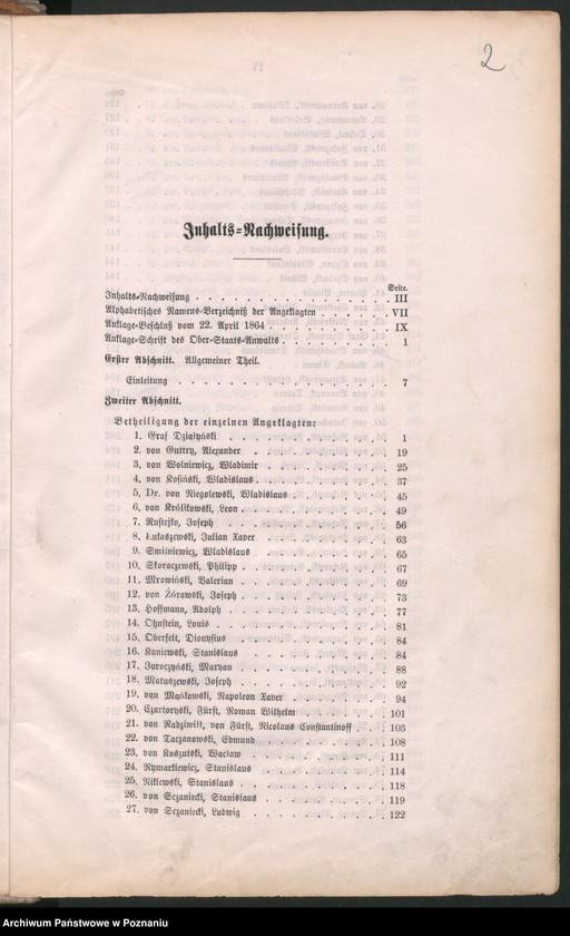 Obraz 6 z jednostki "Anklage - Schrift im Polenprozess 1864"