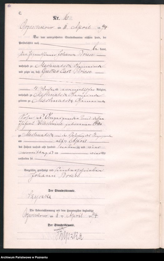 Obraz 19 z jednostki "Księga zgonów"