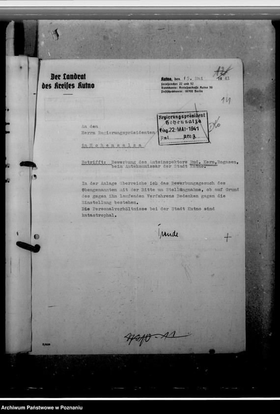 Obraz 18 z jednostki "Kern, Rudolf, Personalkten des Amtsinspektors"