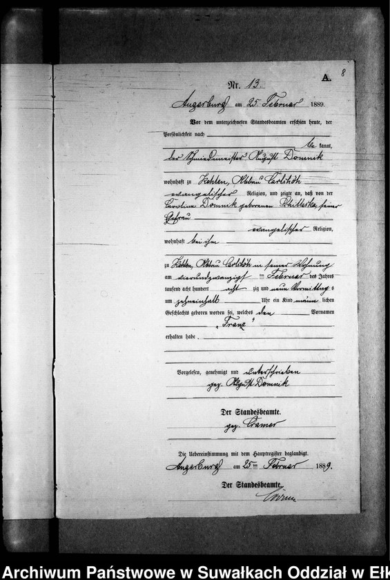 image.from.unit.number "Geburts-Neben-Register des Preussischen Standes-Amtes Kehlen Kreis Angerburg"