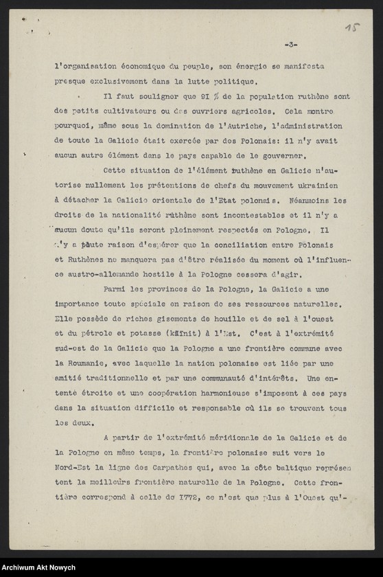 image.from.unit.number "Memoriały, dotyczące terytorium i granic Polski, m.in. złożonej przez R. Dmowskiego na Konferencji Pokojowej; 5 map, m.in. z linią Komisji I. Cambon