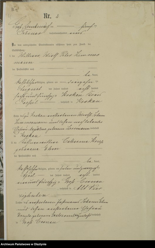 image.from.unit.number "Heiraths-Haupt-Register Nr 1 - 16"