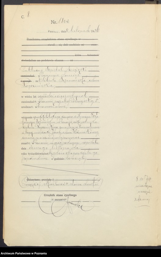 Obraz 10 z jednostki "Księga miejscowa zgonów tom IV [Rejestr główny zgonów]"