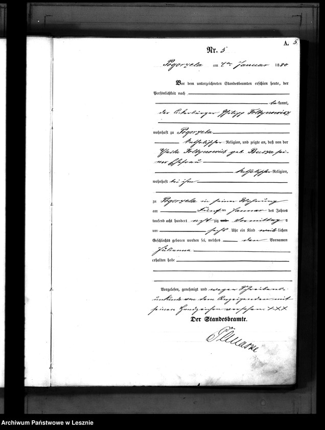 Obraz 8 z jednostki "[Księga urodzeń]"