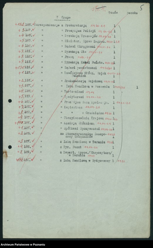 Obraz 7 z jednostki "Wykaz akt Urzędu Walki z Lichwą i Spekulacją w Poznaniu oraz ekspozytur i inspektoratów"