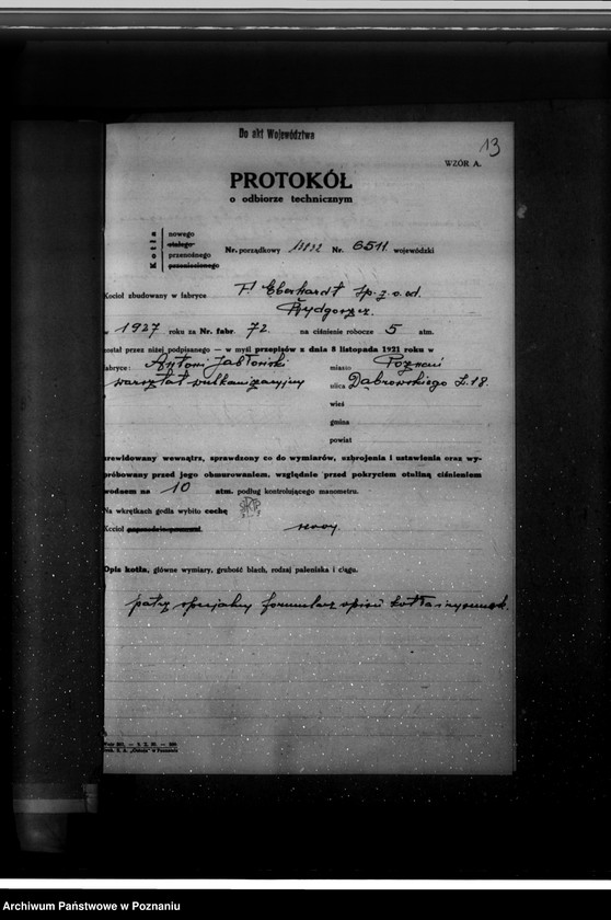 image.from.unit.number "Handel przyborów samochodowych A. Tatarski Poznań ul. Dąbrowskiego 18 nr woj. kotła 6511"