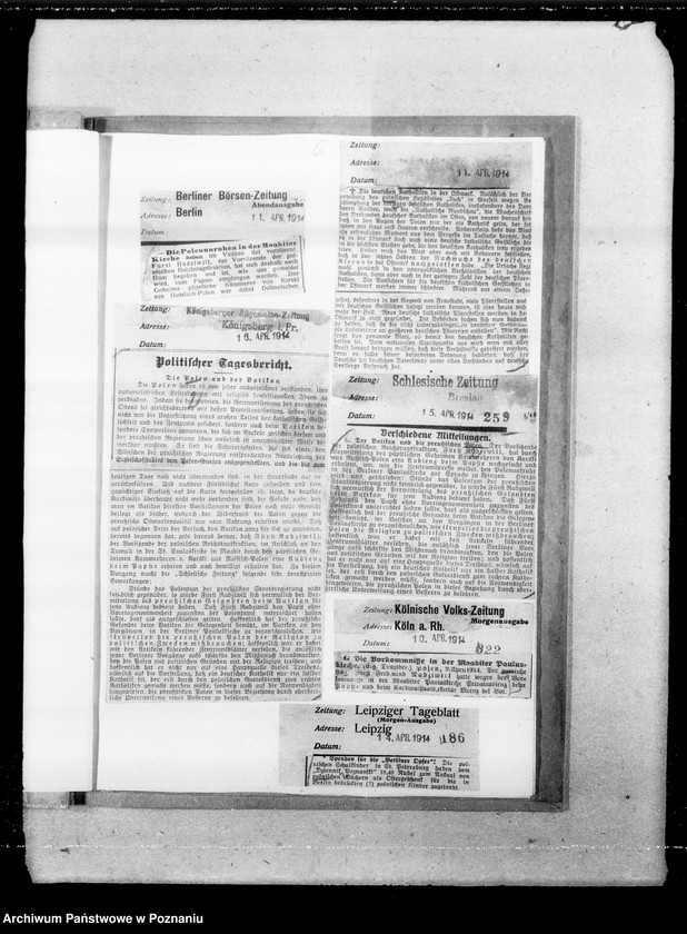 Obraz 10 z jednostki "Sprawy kościelne a Polska [wycinki z prasy niemieckiej]"