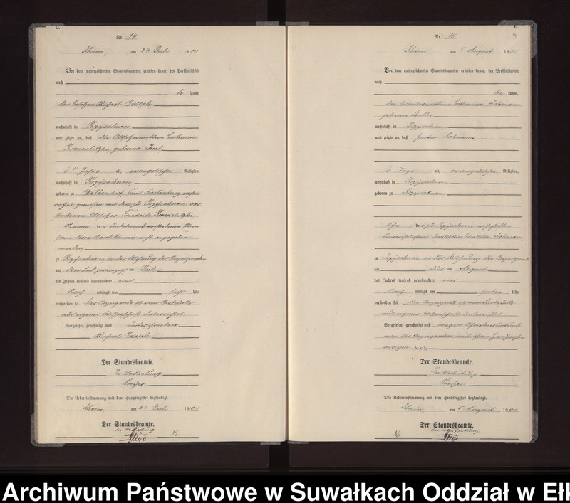 image.from.unit.number "Sterbe-Neben-Register des Königlichen Preussischen Standes-Amtes Gneist Kreis Loetzen"