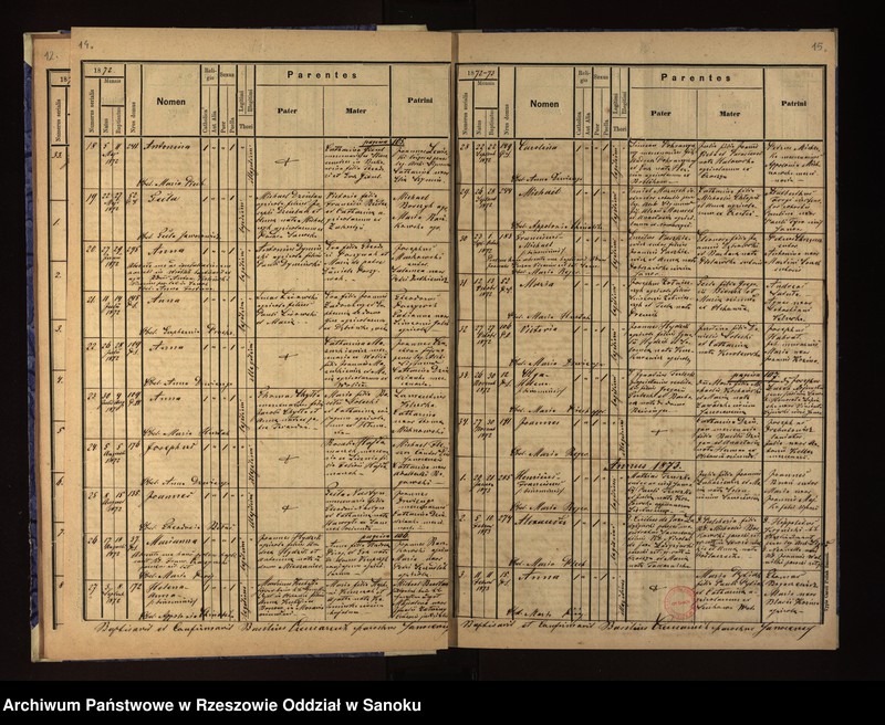 image.from.unit.number "Księga urodzeń, małżeństw i zgonów dla miejscowosci Sanok, Dąbrówka Ruska"