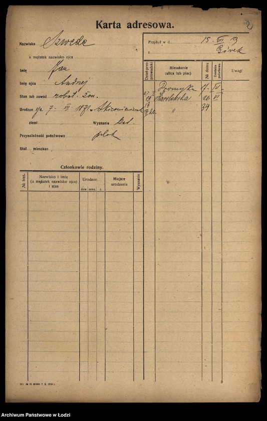 Obraz 4 z jednostki "[Spis ludności Łodzi] Szwedczak-Szydłowiecki"