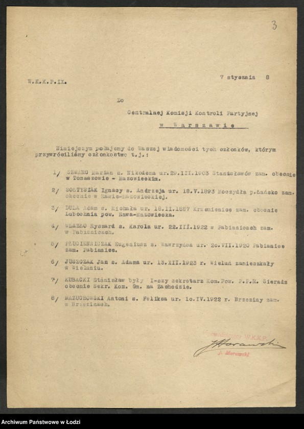 Obraz 4 z jednostki "Sprawozdania Komisji [opisowe i statystyczne oraz wykazy wykluczonych z partii]"