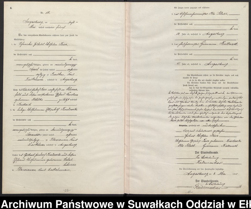 image.from.unit.number "Heirats-Neben-Register des Preussischen Standes-Amtes Angerburg Kreis Angerburg"