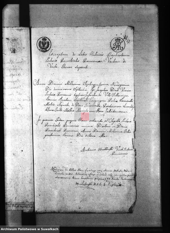 image.from.unit.number "Papiery stosowane do Aktów Małżeństwa Stanu Cywilnego Gminy Puńskiey od dnia 1 Maja 1809r"