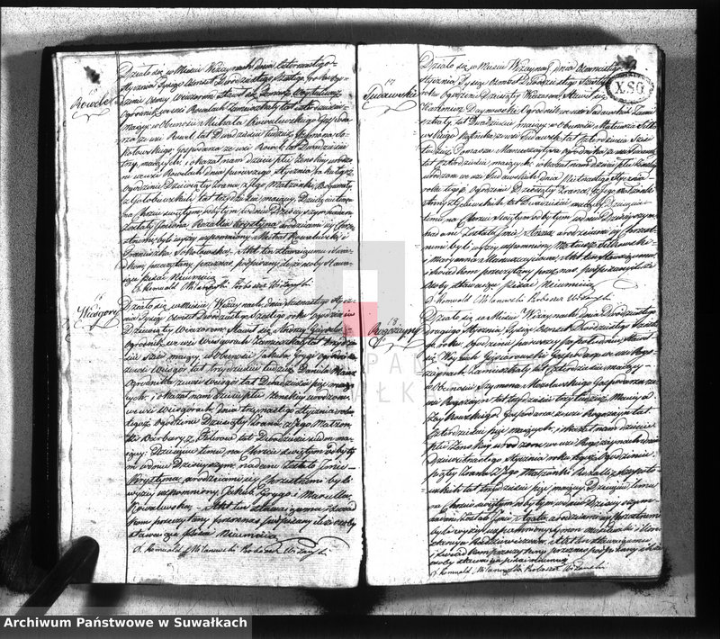 Obraz 7 z jednostki "Księga urodzonych, zaślubionych i umarłych gminy wiżańskiey z roku 1826"