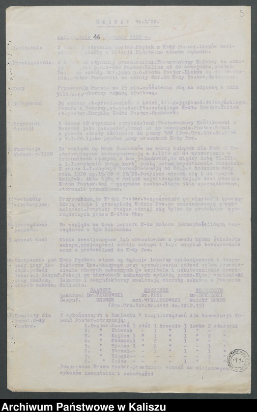Obraz 9 z jednostki "[Rozkazy wewnętrzne Komendy Powiatowej Policji Państwowej w Kaliszu]"
