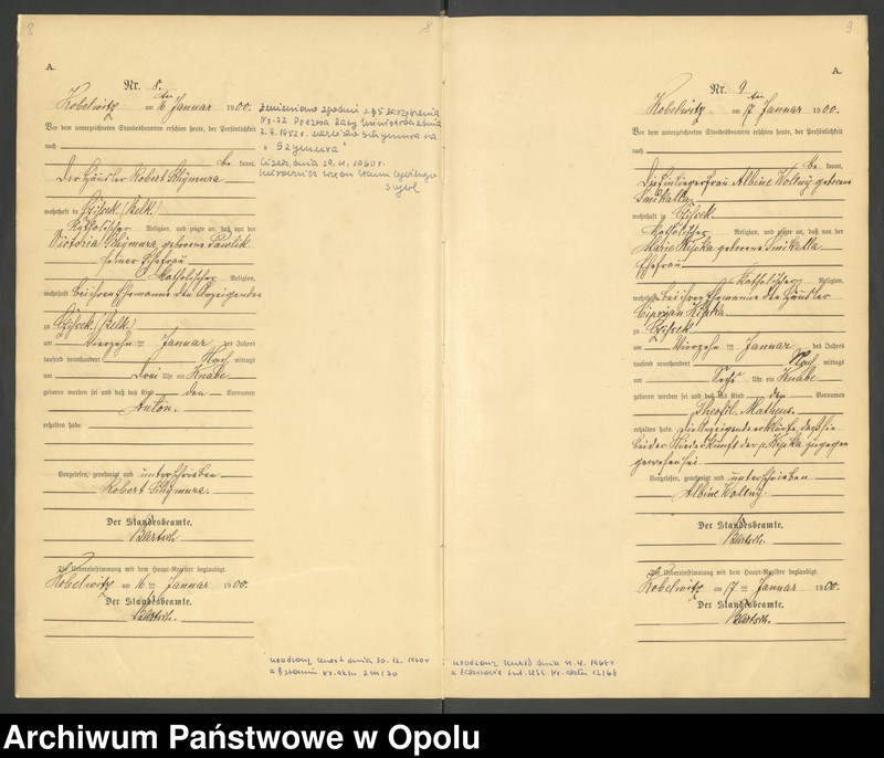 image.from.unit.number "Urząd Stanu Cywilnego Kobylice Księga urodzeń rok 1900"