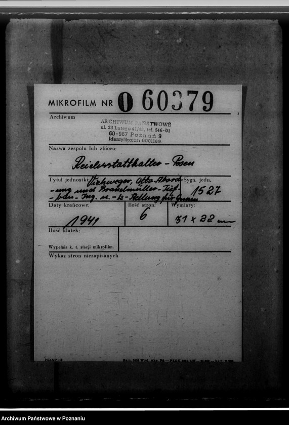 Obraz 2 z jednostki "Viehweger, Otto - Abordnung und Brandmüller - Tiefbau- Ing. u.-k- Stellung für Gnesen"