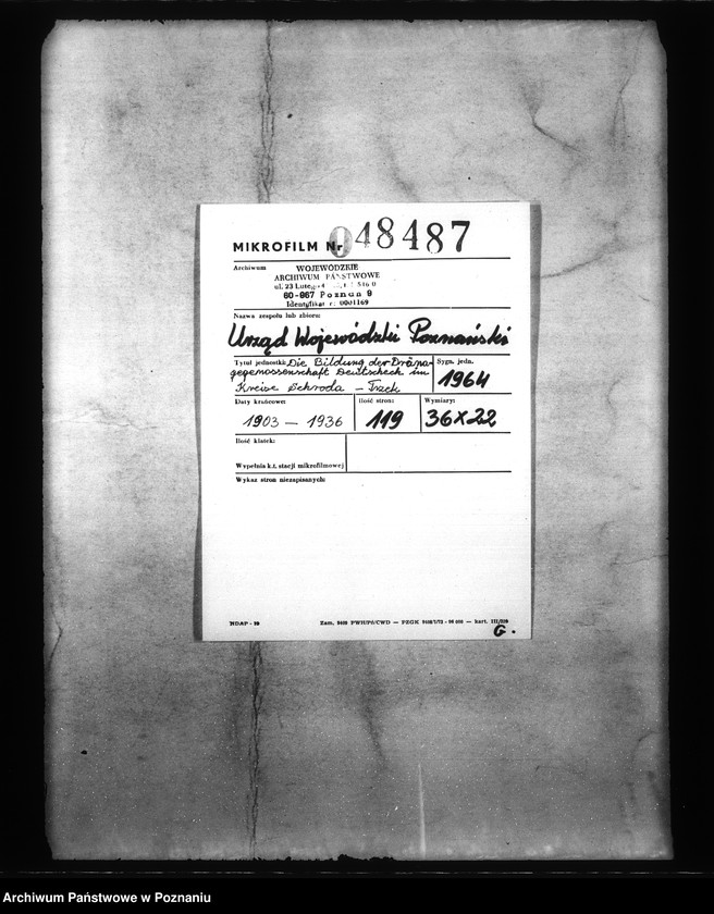 image.from.unit.number "Die Bildung der Draenage-Genossenschaft Deutschock im Kreise Schroda Trzek"