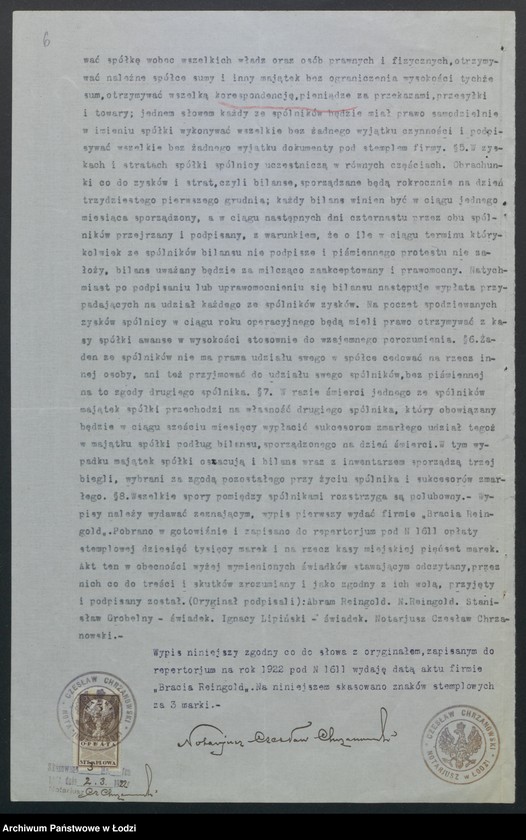 Obraz 8 z jednostki "Bracia Reingold- handel przędzą i manufakturą"