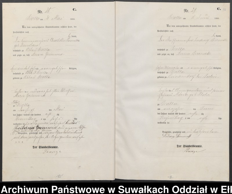 image.from.unit.number "Sterbe-Haupt-Register des Königlich Preussischen Standes-Amtes Bialla Kreis Johannisburg"