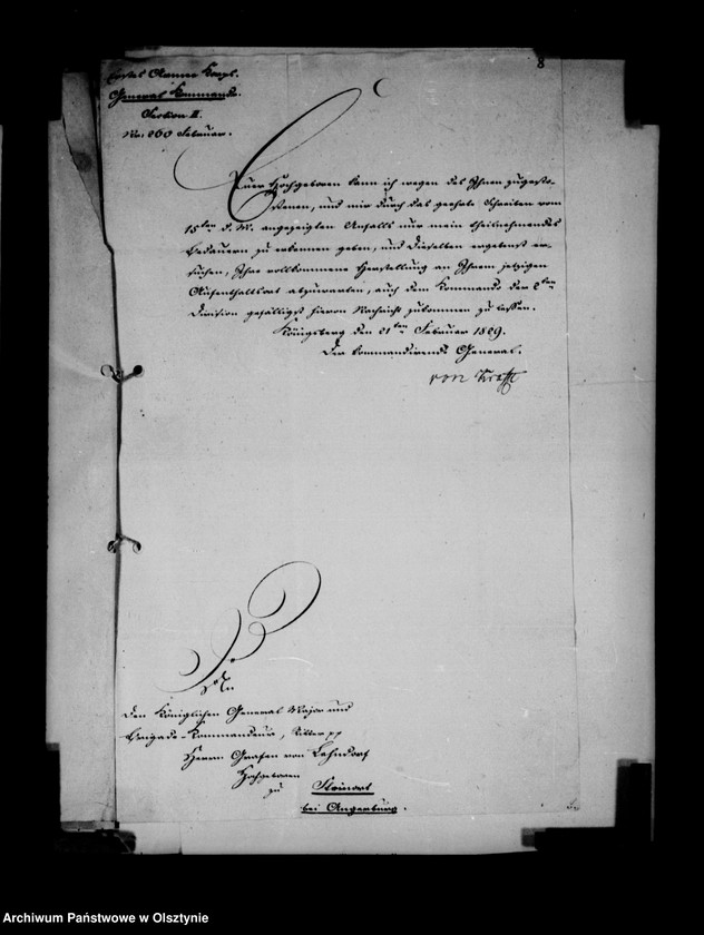 image.from.unit.number "/Schriftwechsel des Kommandeurs der 2 Kavalerie- Brigade Gf. Karl Lehndorff u. a. /"