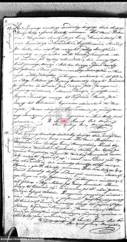 image.from.unit.number "Akta Urodzonych Gminy Krasnopolskiey R-ku 1822. Powiat Seyneński Województwa Augstowskiego."