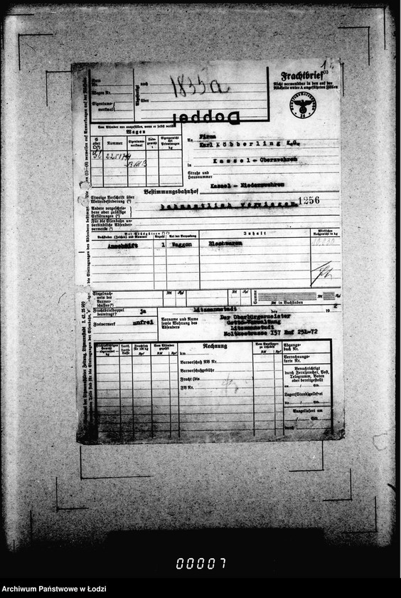 Obraz 6 z jednostki "Frachtbriefe doppel einige Ausgang vom 1301-1825a. [Wtórniki listów przewozowych]"