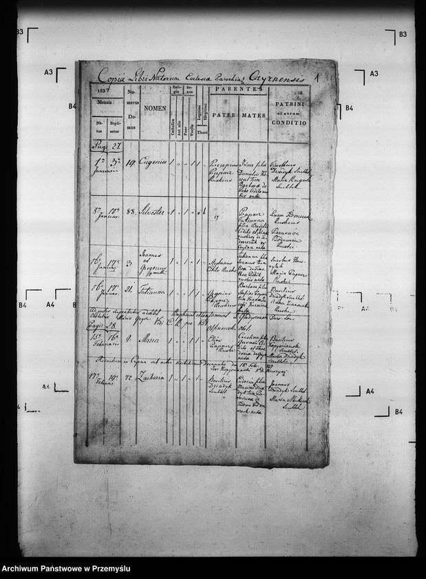 Obraz 5 z jednostki "[Kopie ksiąg metrykalnych parafii Czyrna z filią Piorunka (dekanat Grybów)]"