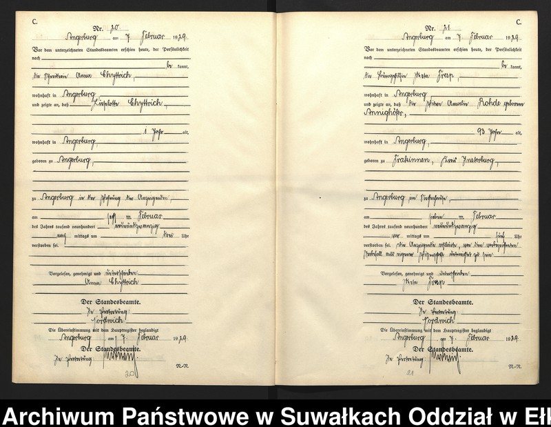 image.from.unit.number "C2. Sterbe = Register (Neben = Register) Standesamt Angerburg einschl. der Standesamtsbezirke Gross Strengeln, Kehlen und Prinowen]"