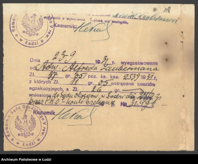 Obraz 20 z jednostki "Abram Hendeles i Dawid Nenfeld- handel towarem galanteryjnym"