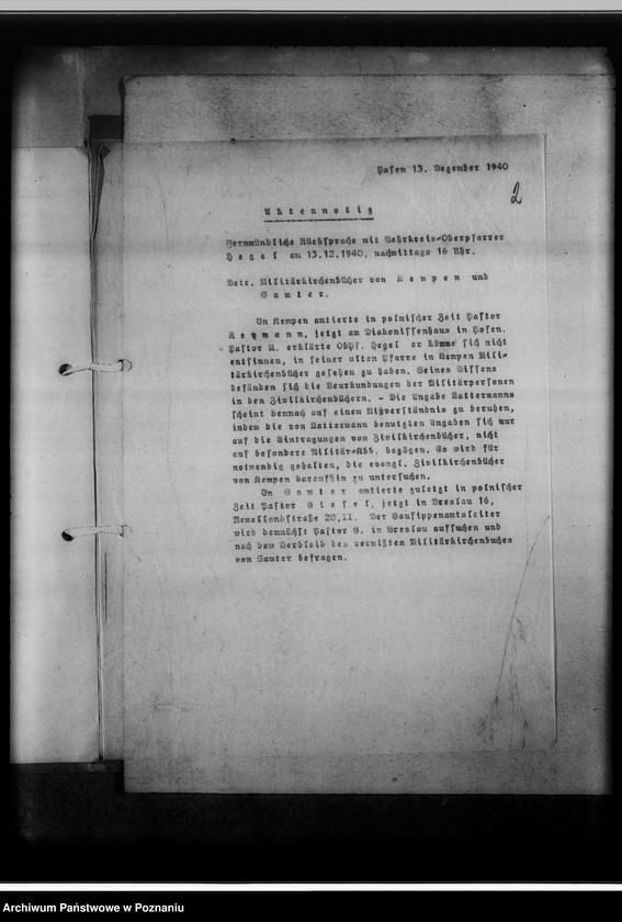Obraz 6 z jednostki "Militärkirchenbücher [sprawy związane z poszukiwaniem i przejęciem ksiąg kościelnych w garnizonowych kościołach]"