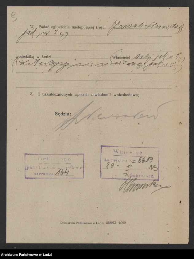 Obraz 11 z jednostki "Jedwab Hersz- snowalnia i trajbernia"