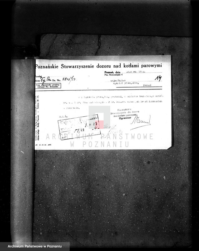 Obraz 19 z jednostki "Fabryka konserw i marmelad, własność St. Radomski w Pleszewie pow. jarociński nr fabr kotła 422, nr woj. kotła 95"