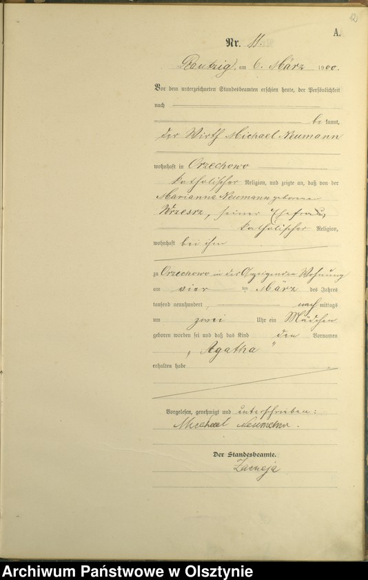 image.from.unit.number "Geburts-Haupt-Register Nr 1 - 41"