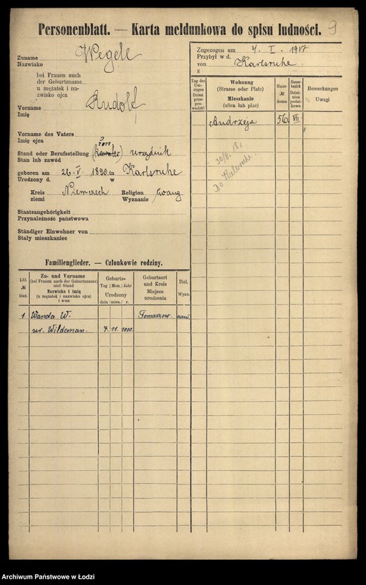 Obraz 11 z jednostki "[Spis ludności Łodzi] Wedrych - Welk"