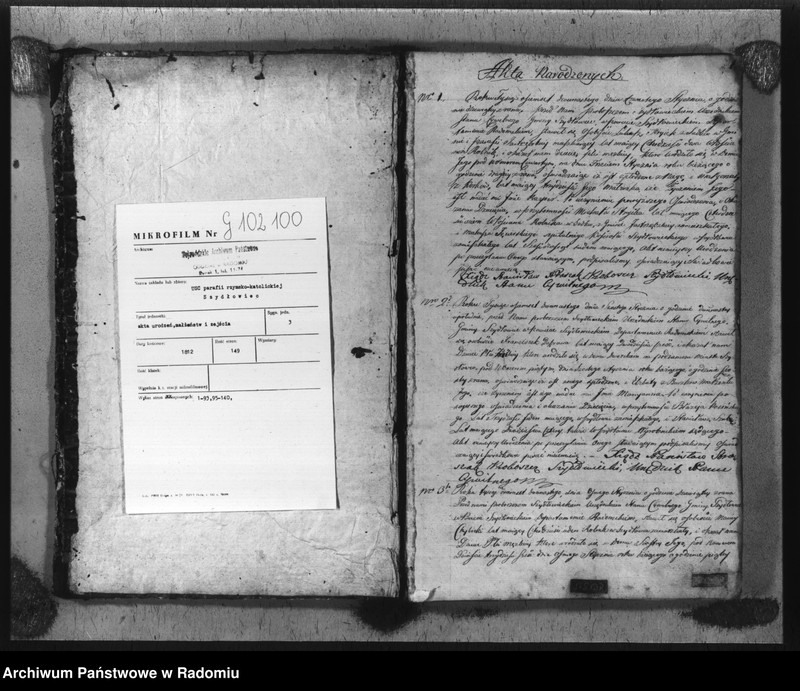 image.from.unit.number "Akta urzędnika stanu cywilnego gminy Szydłowiec z roku 1812"